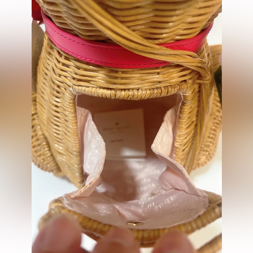 Kate Spade “Rambling Roses” Monkey wicker Satchel NWT 🐒🌸 - Picture 7 of 9